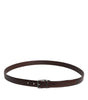 Dolce & Gabbana Brown Leather Silver Metal Buckle Belt