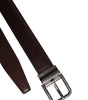 Dolce & Gabbana Brown Leather Silver Metal Buckle Belt