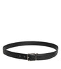 Dolce & Gabbana Black Leather Silver Metal Buckle Belt