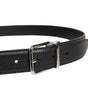 Dolce & Gabbana Black Leather Silver Metal Buckle Belt