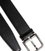 Dolce & Gabbana Black Leather Silver Metal Buckle Belt