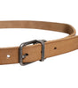 Dolce & Gabbana Brown Leather Silver Tone Metal Buckle Belt