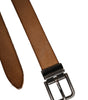 Dolce & Gabbana Brown Leather Silver Tone Metal Buckle Belt