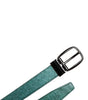 Dolce &amp; Gabbana Green Leather Silver Tone Metal Buckle Belt