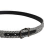 Dolce & Gabbana Black White Silver Tone Metal Buckle Belt