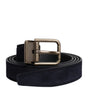Dolce & Gabbana Black Goat Leather Metal Buckle Classic Belt