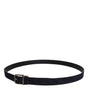 Dolce & Gabbana Black Goat Leather Metal Buckle Classic Belt