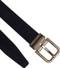 Dolce & Gabbana Black Goat Leather Metal Buckle Classic Belt