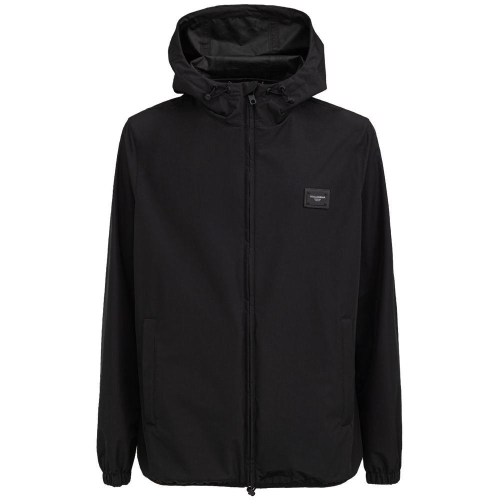 Dolce & Gabbana Black Polyester Jackets & Coat
