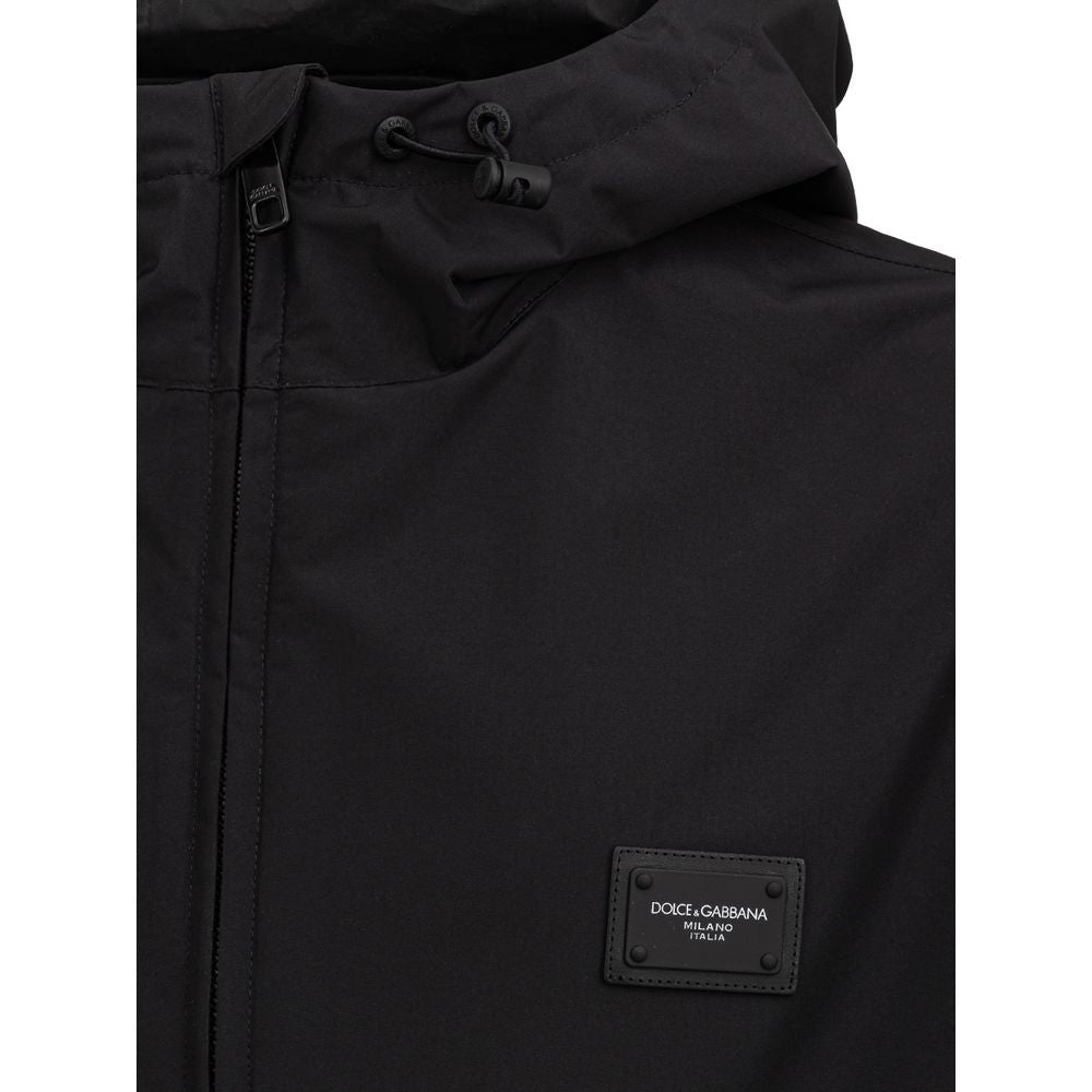 Dolce & Gabbana Black Polyester Jackets & Coat