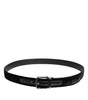 Dolce & Gabbana Black Leather Metal Buckle Classic Belt