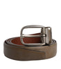 Dolce & Gabbana Brown Leather Classic Metal Logo Buckle Belt