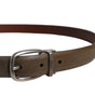 Dolce & Gabbana Brown Leather Classic Metal Logo Buckle Belt