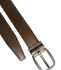 Dolce & Gabbana Brown Leather Classic Metal Logo Buckle Belt