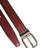 Dolce & Gabbana Burgundy Leather Metal Logo Buckle Belt