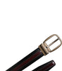 Dolce & Gabbana Black Burgundy Calfskin Metal Logo Buckle Belt