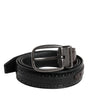 Dolce & Gabbana Black Brown Leather Classic Metal Buckle Belt