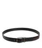 Dolce & Gabbana Black Brown Leather Classic Metal Buckle Belt