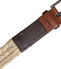 Dolce & Gabbana Brown Jute Leather Woven Metal Buckle Belt