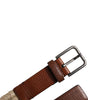 Dolce & Gabbana Brown Jute Leather Woven Metal Buckle Belt