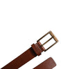 Dolce & Gabbana Brown Calf Leather Classic Metal Buckle Belt