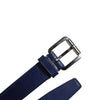 Dolce & Gabbana Blue Cotton Leather Printed Metal Buckle Belt