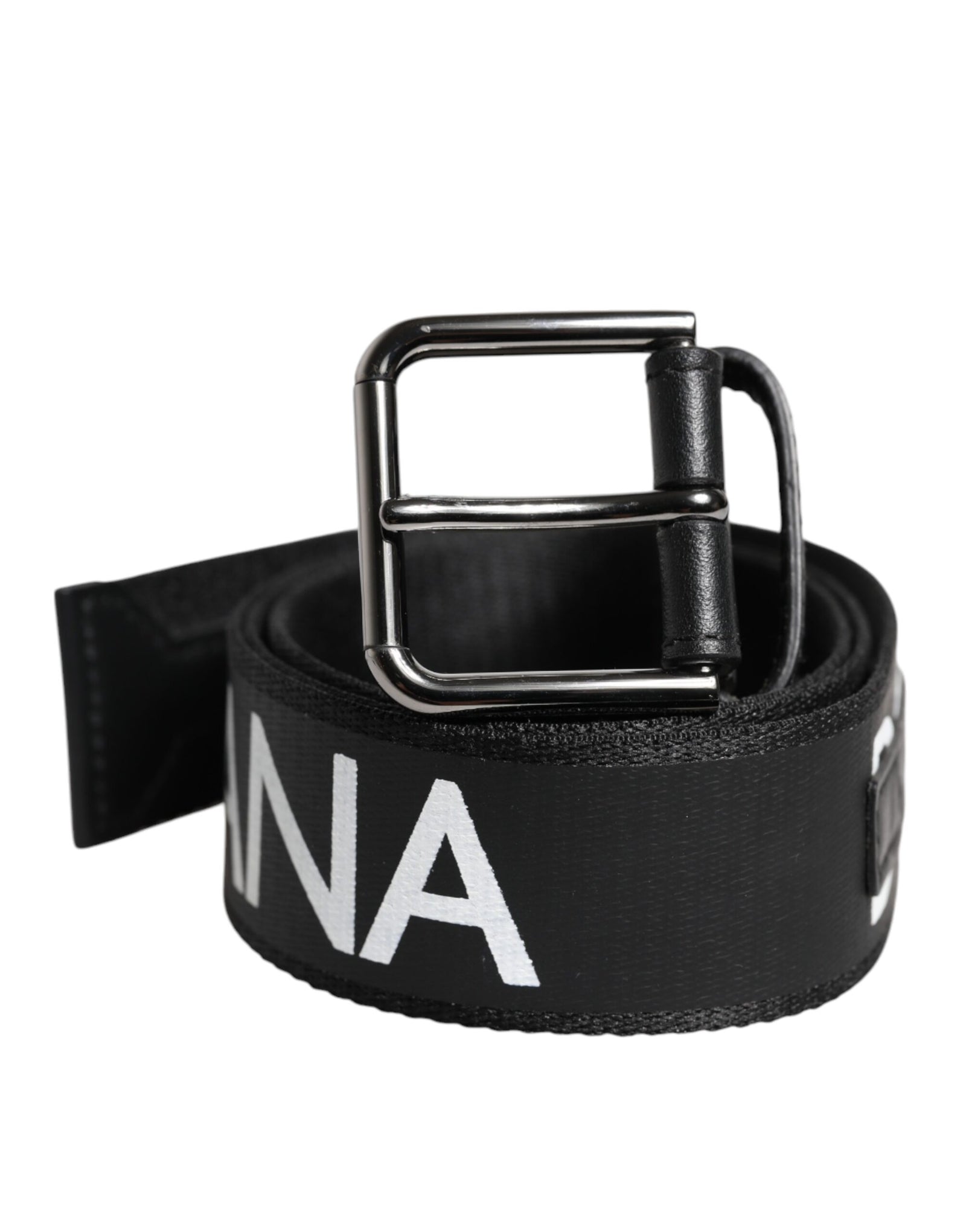 Ceinture classique en cuir noir Dolce & Gabbana avec boucle en métal et logo