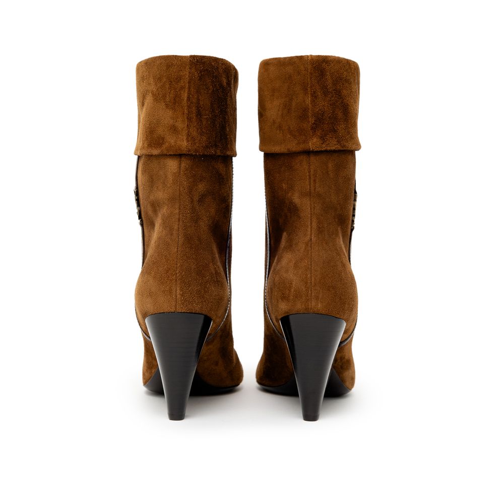 Saint Laurent Brown Suede Leather Boot