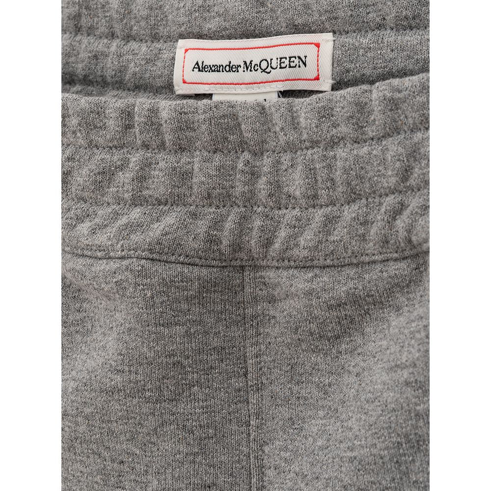 Pantalon chic en coton mélangé gris Alexander McQueen