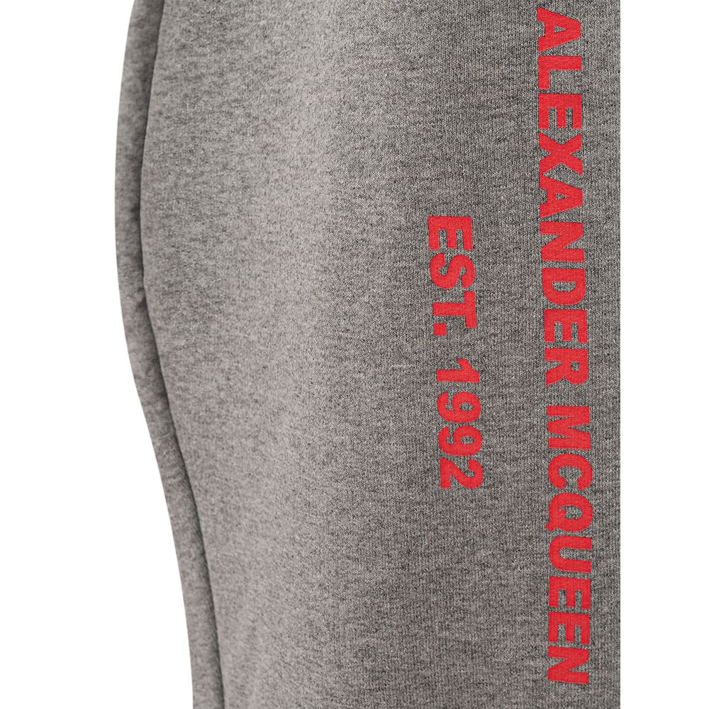 Pantalon chic en coton mélangé gris Alexander McQueen