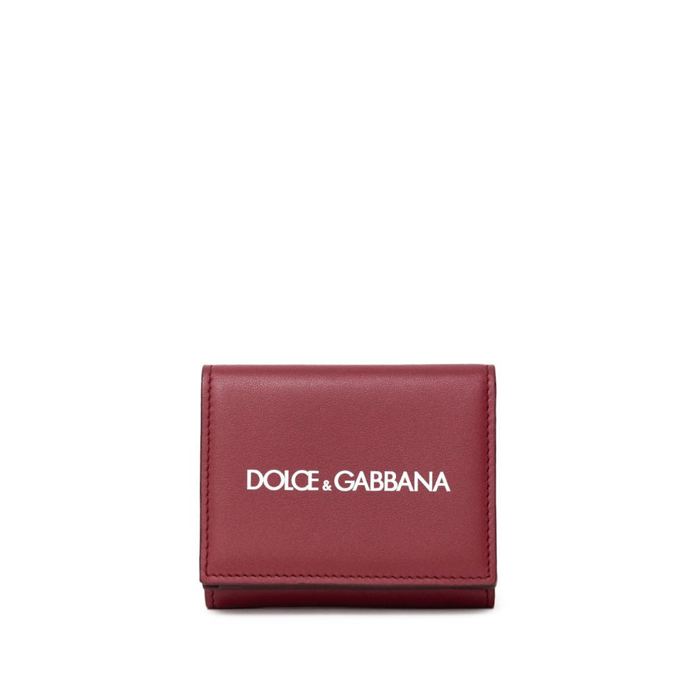 Portefeuille en cuir de veau rouge Dolce &amp; Gabbana