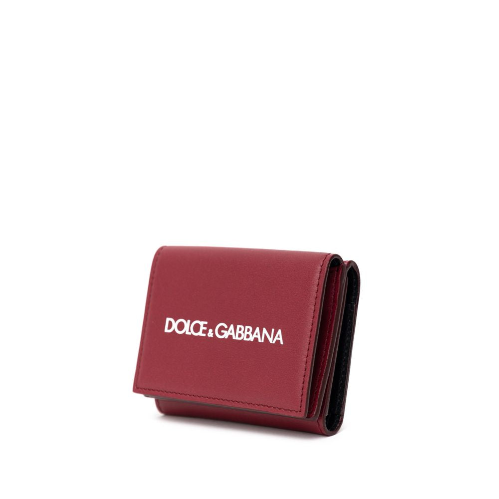 Portefeuille en cuir de veau rouge Dolce &amp; Gabbana