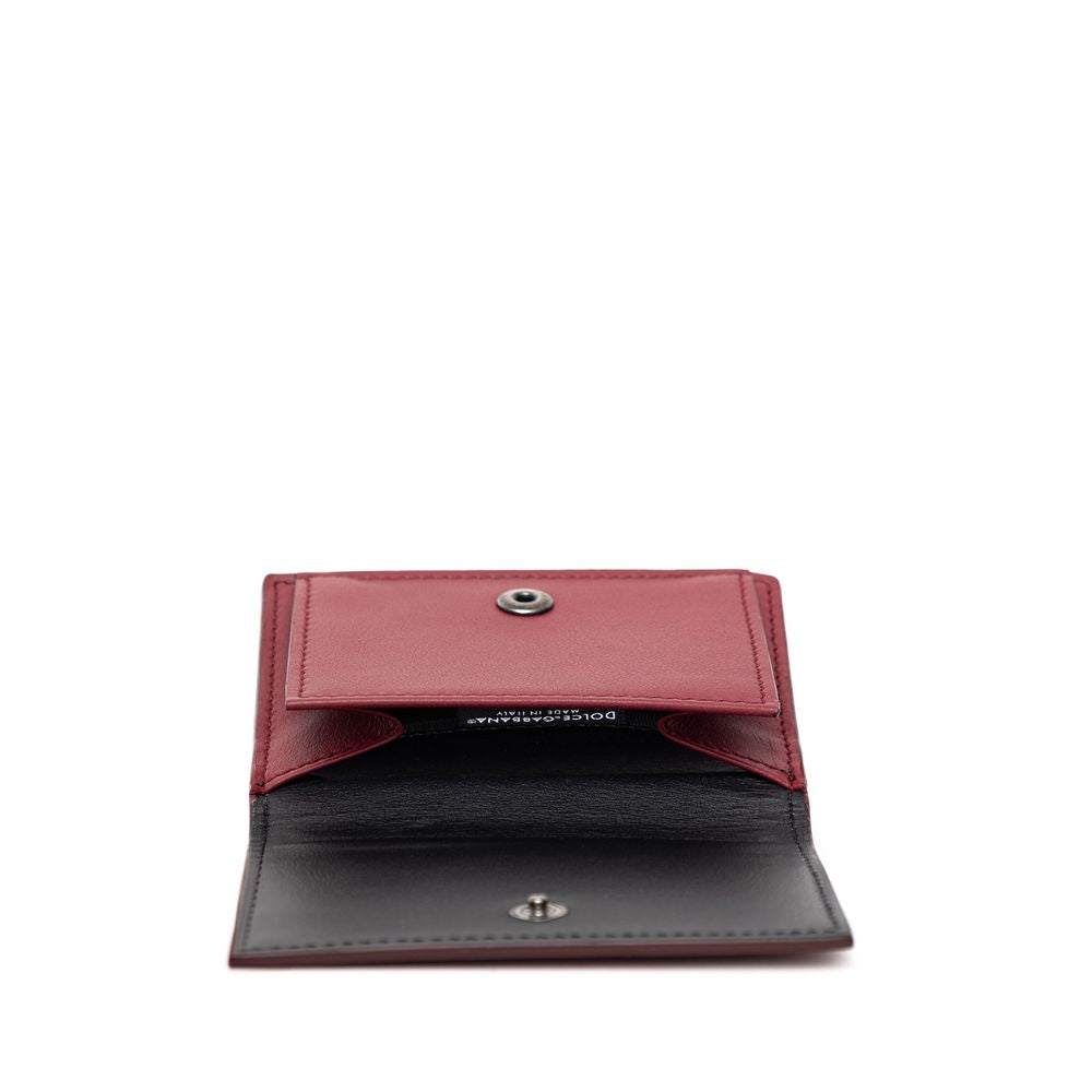 Portefeuille en cuir de veau rouge Dolce &amp; Gabbana