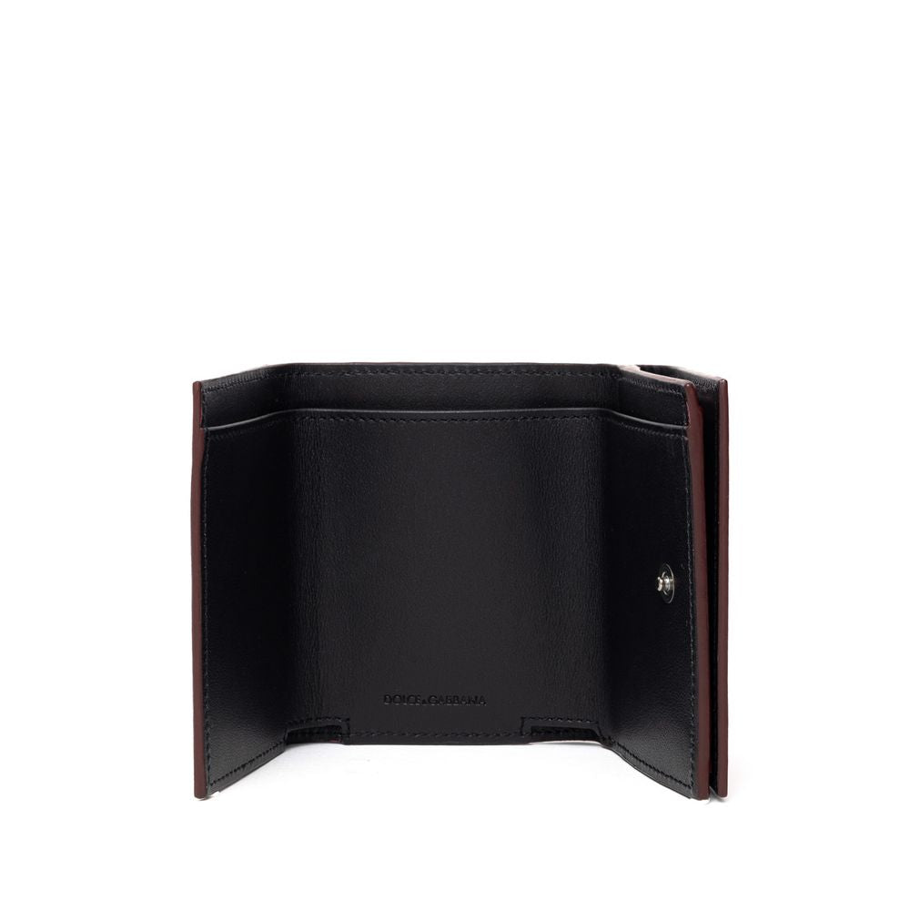 Portefeuille en cuir de veau rouge Dolce &amp; Gabbana