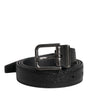 Dolce & Gabbana Black Calf Leather Classic Metal Buckle Belt
