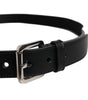Dolce & Gabbana Black White Printed Metal Logo Buckle Belt