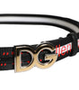 Dolce & Gabbana Black White Printed Metal Logo Buckle Belt