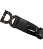 Dolce & Gabbana Black White Printed Metal Logo Buckle Belt