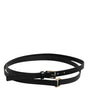 Dolce & Gabbana Black Calfskin Classic Metal Logo Buckle Belt
