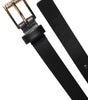 Dolce & Gabbana Black Calfskin Classic Metal Logo Buckle Belt