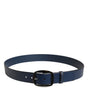 Dolce & Gabbana Blue Calf Leather Classic Metal Buckle Belt