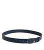 Dolce & Gabbana Blue Leather Classic Metal Logo Buckle Belt