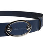 Dolce & Gabbana Blue Leather Classic Metal Logo Buckle Belt