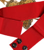 Dolce & Gabbana Red Stretch Wide Waist Heart Embellished Belt