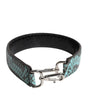 Dolce & Gabbana Black Blue Exotic Leather Bag Shoulder Strap