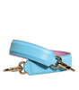 Dolce & Gabbana Pink Blue Leather Handle Bag Shoulder Strap