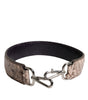 Dolce & Gabbana Black Cream Exotic Leather Bag Shoulder Strap