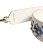 Dolce & Gabbana White Blue Floral Leather Stud Shoulder Strap