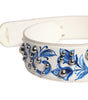Dolce & Gabbana White Blue Floral Leather Stud Shoulder Strap