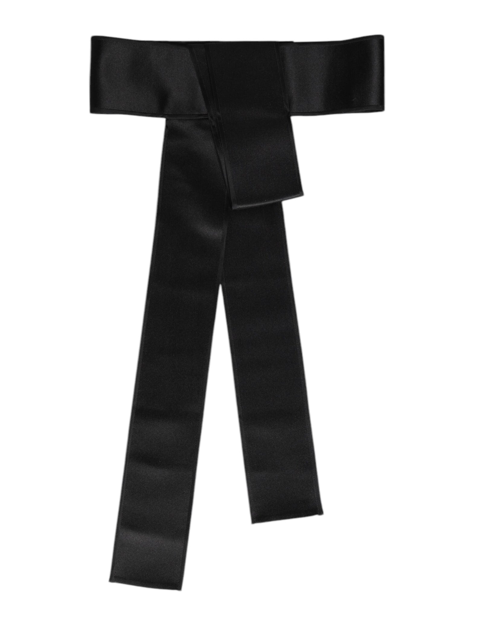 Dolce &amp; Gabbana Black Satin Wide Waist Belt